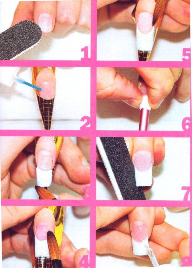 Наращивание ногтей гелем - пошаговая инструкция с фото и видео